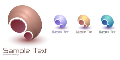 Logo business 3D shape, dynamic technology abstract symbol. vector illustration.