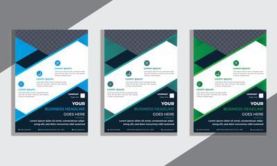 Vector Template Design In A4 Size For Flyer, Brochure, Magazine, Poster, Corporate Presentation, Portfolio Print Ready.