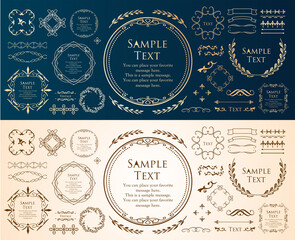 ビンテージフレーム　デザインテンプレート　コピースペース　ラグジュアリー　ウエディング