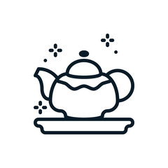 Teapot outline icons. Vector illustration. Editable stroke. Isolated icon suitable for web, infographics, interface and apps.