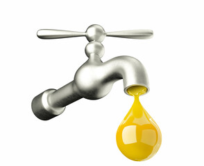 faucet with yellow drop