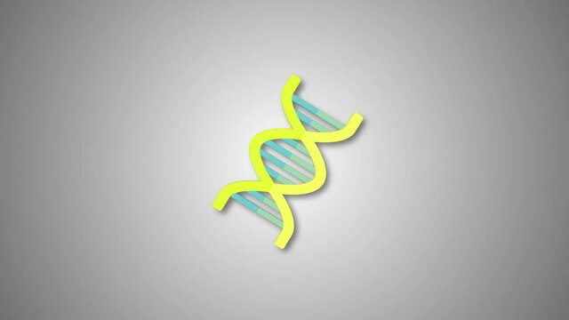 DNA Flat Animated Icon. 4k Animated Medical & Health Icon to Improve Project and Explainer Video