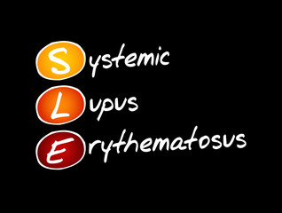 SLE - Systemic Lupus Erythematosus acronym, medical concept background