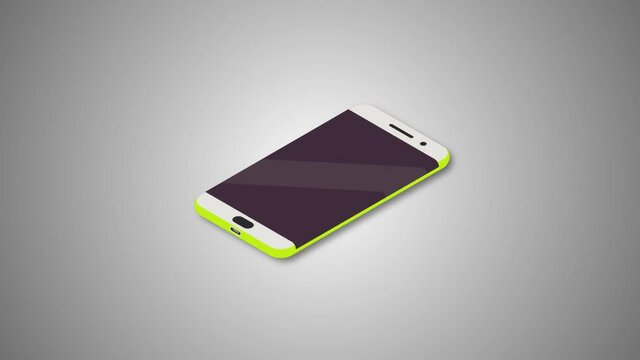 phone Cartoon Vector animation On White Background - Technology Objects animation - Logo animation