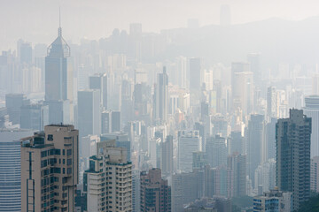 Haze pollution over Hong Kong