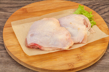 Raw chicken hip for cooking