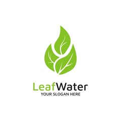 Leaf Water Logo template Nature concept Design