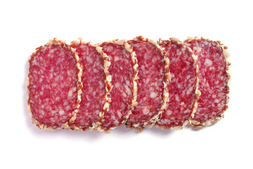 Salami sausage sliced