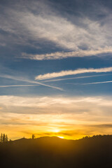  mountain with sunset cloudy sky.
