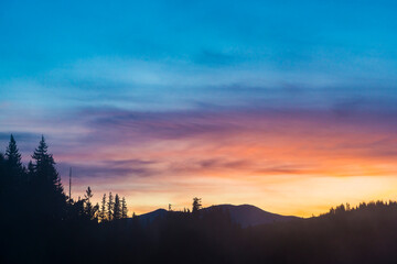  mountain with sunset cloudy sky.