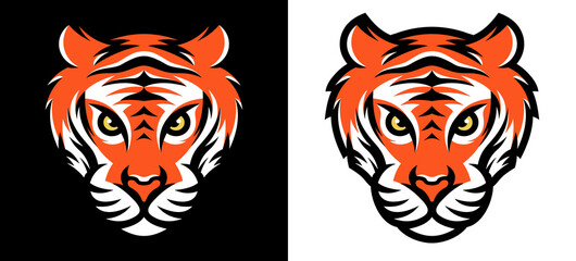 Tiger face vector illustration, logotype