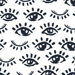 Seamless pattern of eyes. Image for a poster or cover. Repeating texture. Figure for textiles.