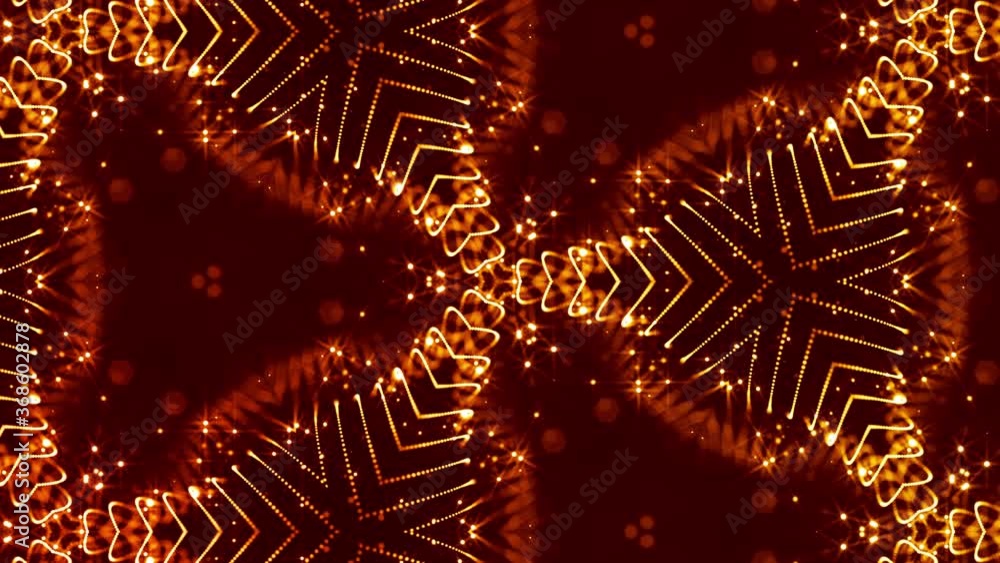 Aufkleber abstraction of microworld of nanotechnology. 4k looped sci-fi 3d background with glow gold particles