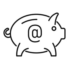 Piggy bank money loan icon. Outline piggy bank money loan vector icon for web design isolated on white background