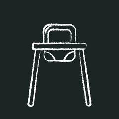 baby chalk icon, baby chair for feeding