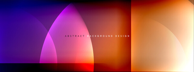 Vector abstract background - circle and cross on fluid gradient with shadows and light effects. Techno or business shiny design templates for text