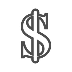 Design dollar line icon vector