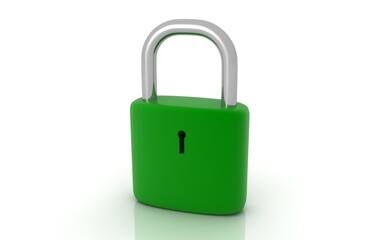 Fototapeta premium 3D illustration of lock on white background 