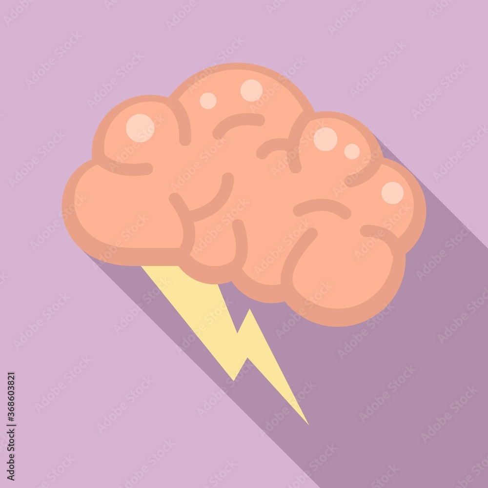 Poster brain innovation idea icon. flat illustration of brain innovation idea vector icon for web design