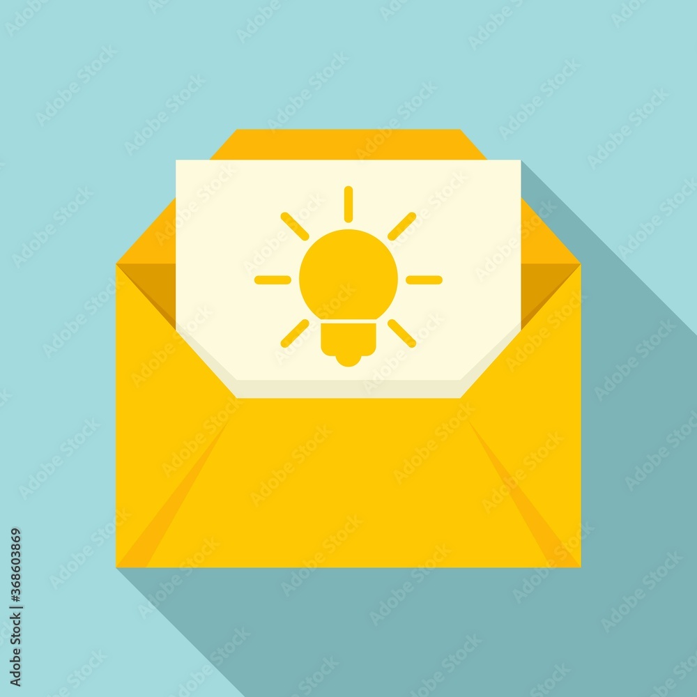 Poster new mail innovation icon. flat illustration of new mail innovation vector icon for web design