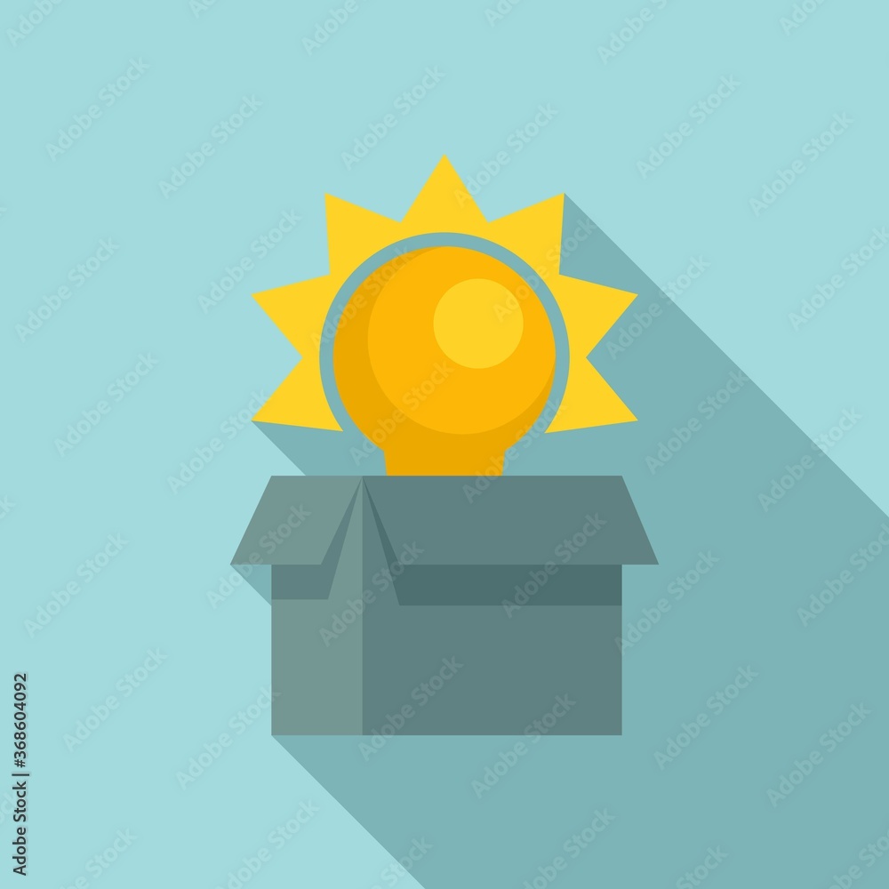 Poster unboxed idea innovation icon. flat illustration of unboxed idea innovation vector icon for web desig