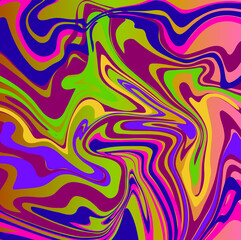 Paints spilled and mixed.