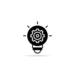light bulb and cog icon vector illustration