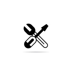 screwdriver and wrench icon w vector illustration