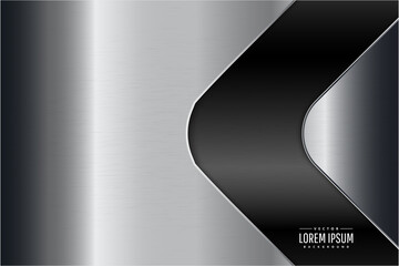 metallic background.Gray and silver with dark space.Arrow shape metal technology concept.