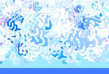 Light Blue, Yellow vector pattern with random forms.