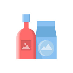 packaging with brand label for branding identity icon