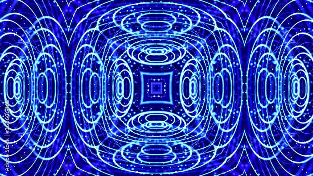 Poster abstract theme of microworld or nanotechnology. 4k looped sci-fi 3d background with light effects. g
