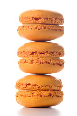 Three macaroons standing on top of each other