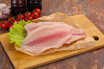 Raw tilapia fish