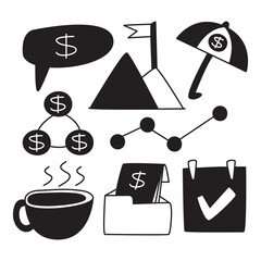 finance, investment and business doodle 
