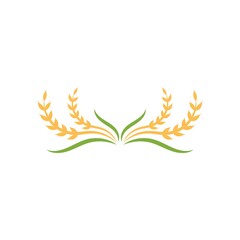 Naklejka na ściany i meble Agriculture wheat logo template icon design