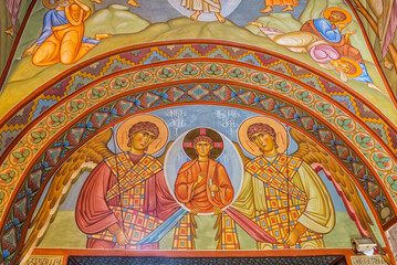 Sioni Cathedral, Interior frescoes representing Biblical scenes, Tbilisi, Georgia, Caucasus, Middle...