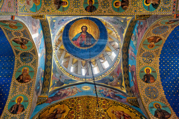 Sioni Cathedral, Interior frescoes representing Biblical scenes, Tbilisi, Georgia, Caucasus, Middle...