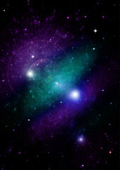 Obraz premium galaxy in a free space. 3D rendering