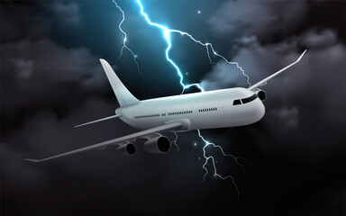 Airplane In Storm Composition
