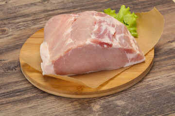 Raw pork meat piece for cooking
