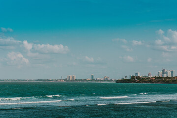 view of the city of Dar es Salaam from the ocean