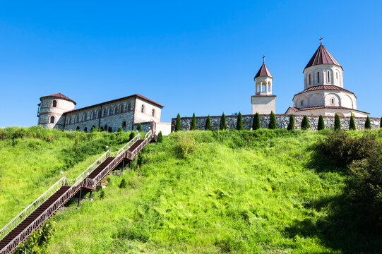 Stairs leadint to the residence of Catholicos-Patriarch of all Georgia, Zugdidi, Samegrelo province, Georgia