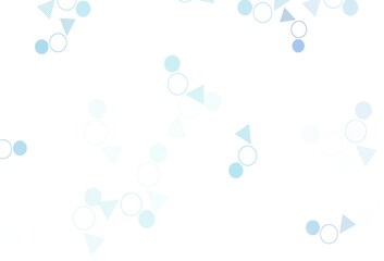 Light BLUE vector template with crystals, circles.