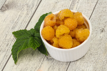Sweet ripe tasty yellow raspberry