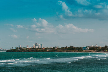 view of the city of Dar es Salaam from the ocean