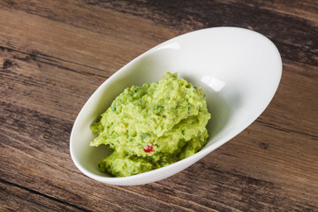 Avocado guacamole sauce with chili pepper