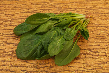 Fresh green Spinach leaves heap