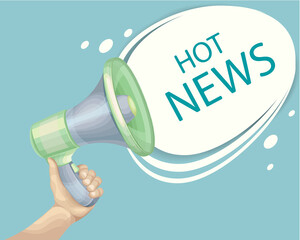 Megaphone icon talk about hot news