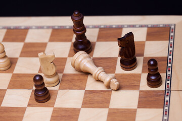 Chess game, check or checkmate, cut a figure, the concept of competition in business